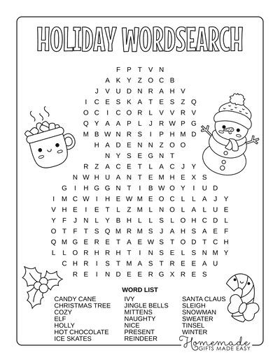 12 Best Free Printable Christmas Word Search Puzzles For Kids