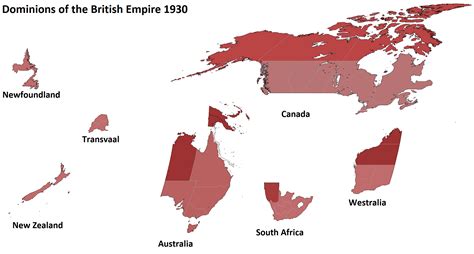 Dominions of the British Empire 1930. Part of the Springtime of Nations ...