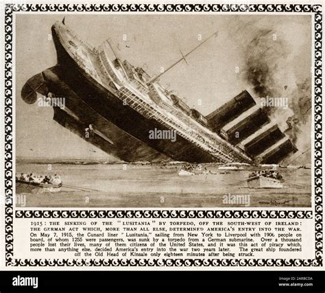 Sinking Of The Lusitania Stock Photo Alamy