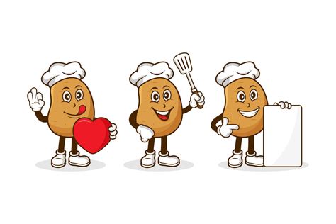 Potato Mascot Cartoon Character Design Collection 22282537 Vector Art