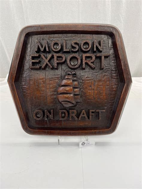 Molson Export On Draft Wooden Beer Sign