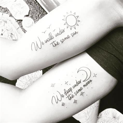Best Friend Sun And Moon Matching Tattoos Easy Tattoo Designs
