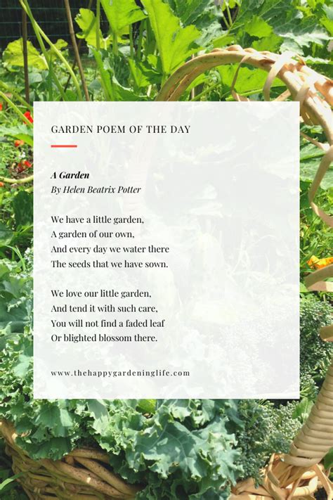 A Garden By Helen Beatrix Potter Garden Poems Little Garden Garden