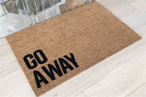 Go Away Doormat Funny Door Mat Creative Door Mats Coir Etsy