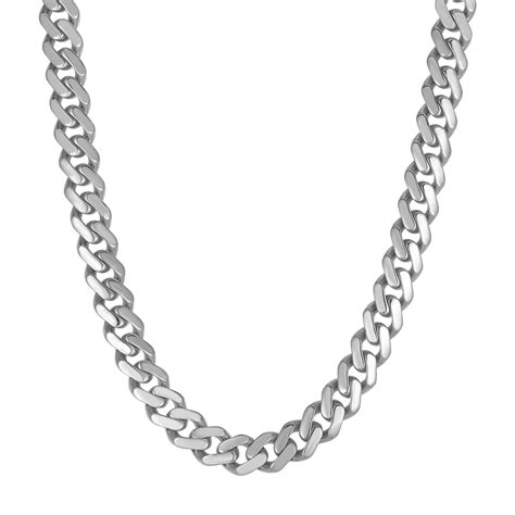 14k White Gold 22 Inch Polished Curb Chain Necklace Richard Cannon
