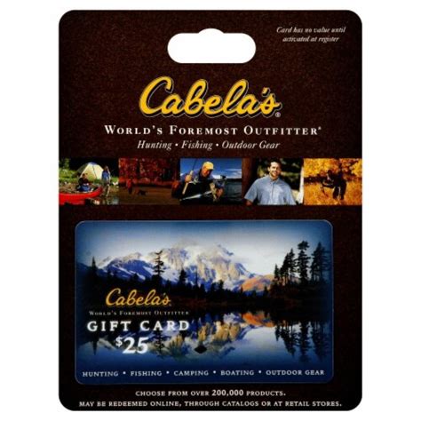 Cabelas 25 Gift Card Activate And Add Value After Pickup 0 10