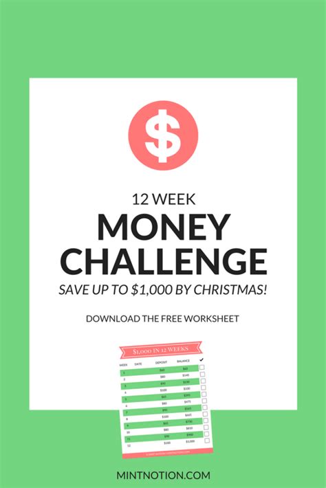Maybe you would like to learn more about one of these? 12-Week Money Challenge: Save $1,000 by Christmas - Mint Notion