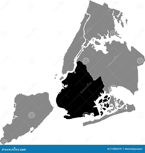 Location Map Of The Brooklyn Borough Of The New York City Usa Stock