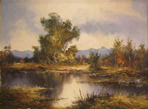 Julius Friedrich European Lake Landscape Painting