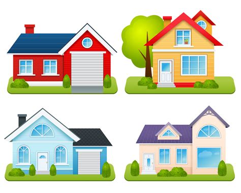 Private Houses Set 444905 Vector Art At Vecteezy