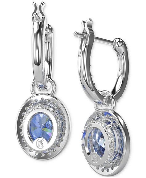 Swarovski Constella Silver Tone Crystal Drop Earrings Macys