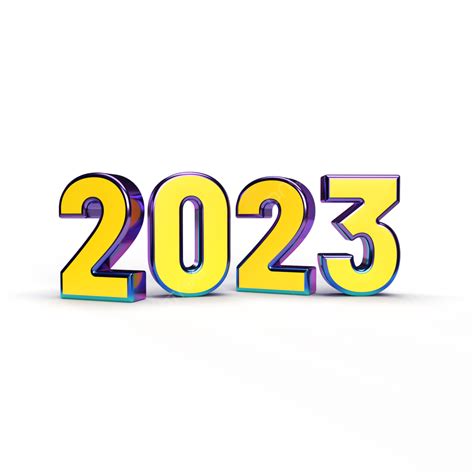 2023 New Year 3d Rendering 3d 2023 3d Yellow 2023 Yellow 2023 Png