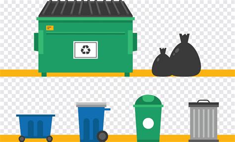 العديد من صناديق القمامة المتنوعة ذات اللون التوضيحي ، حاوية النفايات