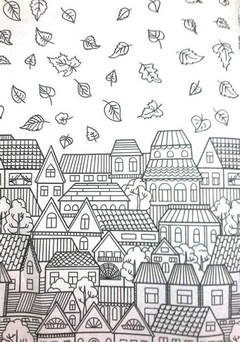 Autumn Village Coloring Book Pages Coloring Pages Coloring Books