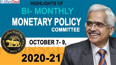 Highlights Of Bi Monthly Monetary Policy Committee Mpc 2020 21