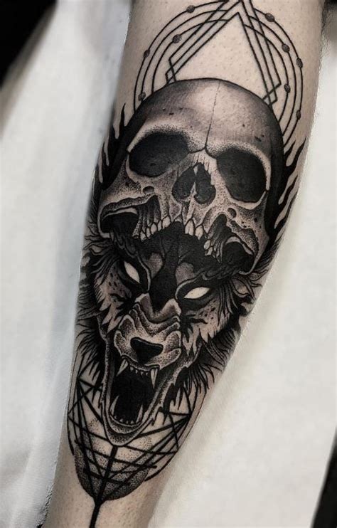 Want to see the world's best wolf skull tattoo designs? Skull & Wolf Tattoo | Wolf tattoos, Wolf and Tattoo