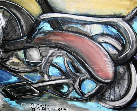 Abstract Bike Painting By Jon Baldwin Art