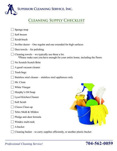 Cleaning Supply Checklist How To Create A Cleaning Supply Checklist