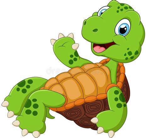 Cute Turtle Cartoon Posing Stock Vector Illustration Of Smile 63528203