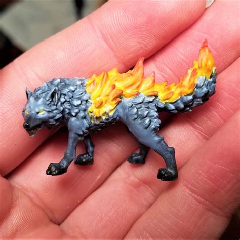 3d Print Of Fire Wolf Monstrous Creature Dnd 32mm Scale By