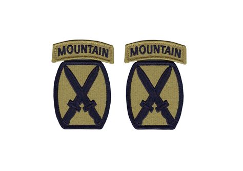 Us Army 10th Mountain Ocp Patch With Hook Fastener And Mountain Tab