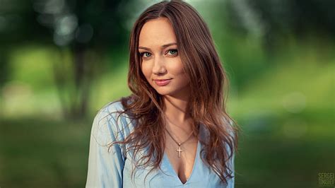 Sergei Tomashev Women Model Portrait Depth Of Field Brunette Looking At Viewer HD