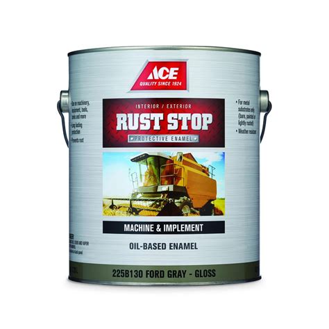 Ace Rust Stop Indoor Outdoor Gloss Ford Gray Oil Based Enamel Paint 1