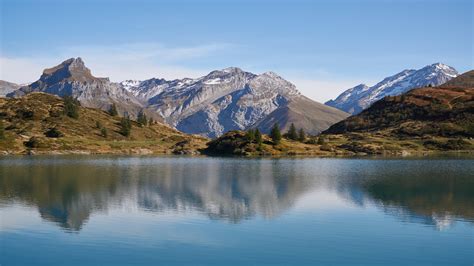 Nature Landscape Sky Lake Mountains Alps Switzerland Hd Wallpaper