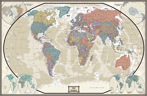 Buy Swiftmaps World Executive Wall Map Poster Mural 24x36 Paper Online