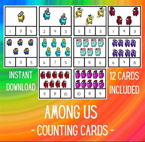 Among Us Count And Clip Cards Made By Teachers