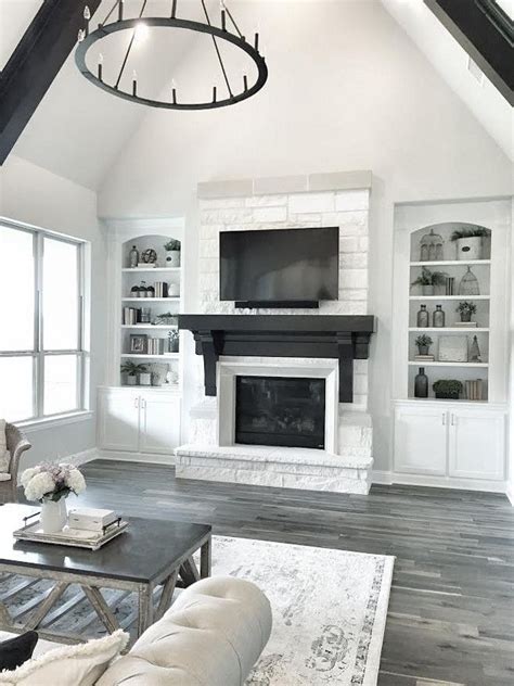 Pin By K Gedrose On Bookshelves And Built Ins White Stone Fireplaces