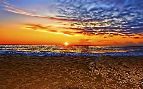 Hd Just Beautiful Wallpaper Beach Sky Sea Sunset Keindahan