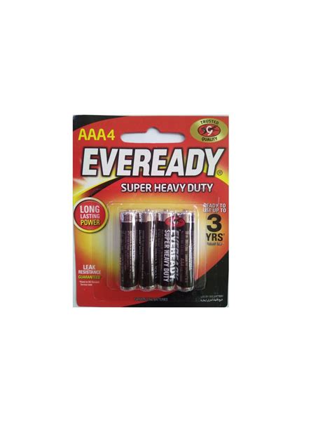 Eveready Super Heavy Duty Crbn Zinc Batteries Aa 4s