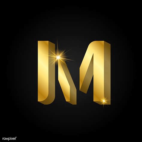 Download Premium Vector Of Capital Letter M Metallic Gold Typography