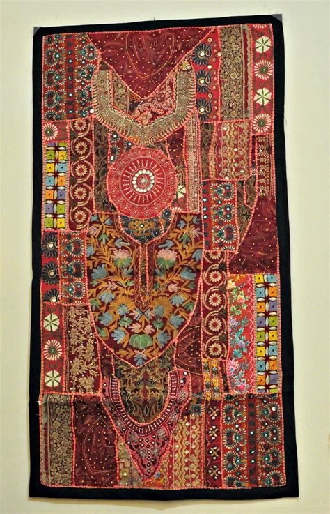 Indian Vintage Handmade Patchwork Tapestry Wall Hanging Embroidered