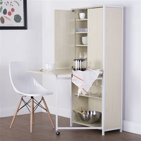 Craft Multi Room Storage Armoire With Table Top In White Birch