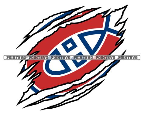 Montreal Canadiens Svg Logo Claw Mark Clipart Vector Cricut Etsy