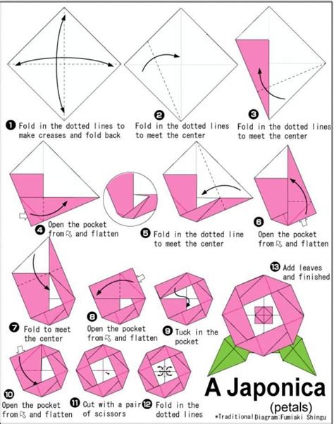 Pin By Sam Wightman On Fabric Flower Tutorial Origami Diagrams
