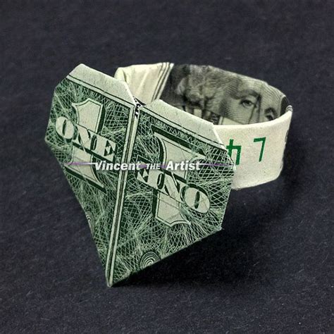 Dollar Bill Origami Heart Ring Dollar Bill Origami Money Origami