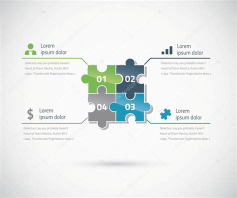 Verde Y Azul Rompecabezas Pieza Infografías Negocio Concepto Vector 2023