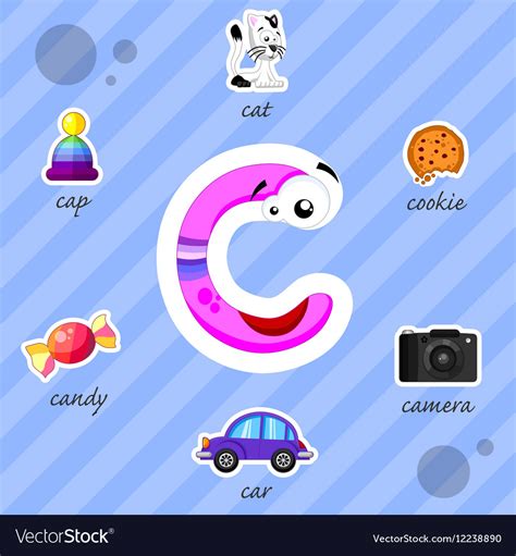 Letter C With Words Royalty Free Vector Image Vectorstock