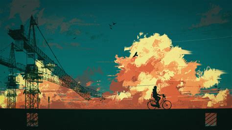 Riding Bicycle 1920x1080 Wallpaper