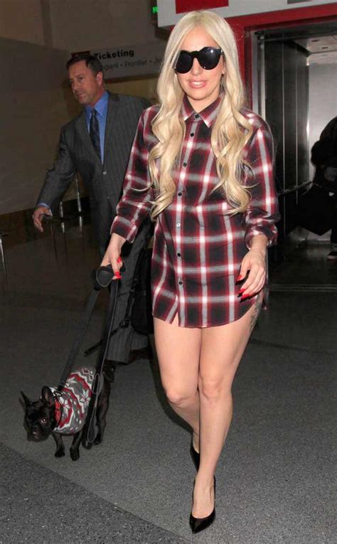 Lady Gaga Forgets To Wear Pants At The Airport See Her Nearly Naked