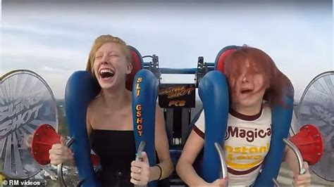 Funny Video Shows Girl Passing Out On A Slingshot Ride With A Friend