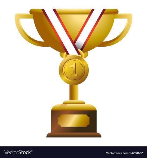 Gold Trophy With Medal Royalty Free Vector Image