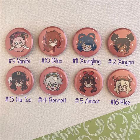 Genshin Impact Pins Set Of 49 Etsy