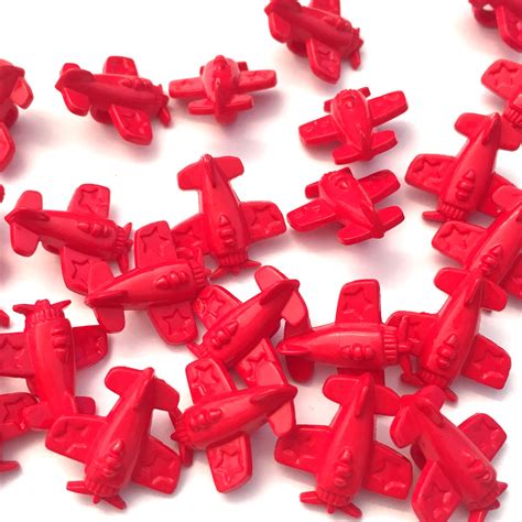 15mm Red Airplane Buttons Pack Of 10 The Button Shed