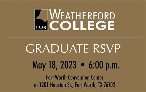 Graduate 2023 Commencement Rsvp Tickets Weatherford College