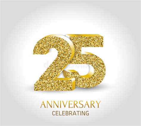 25 Year Anniversary Banner 25th Anniversary 3d Logo With Gold