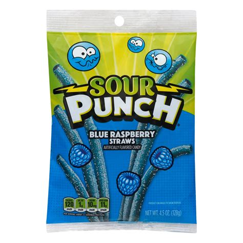 Sour Punch Blue Raspberry Sour Straws Shop Candy At H E B